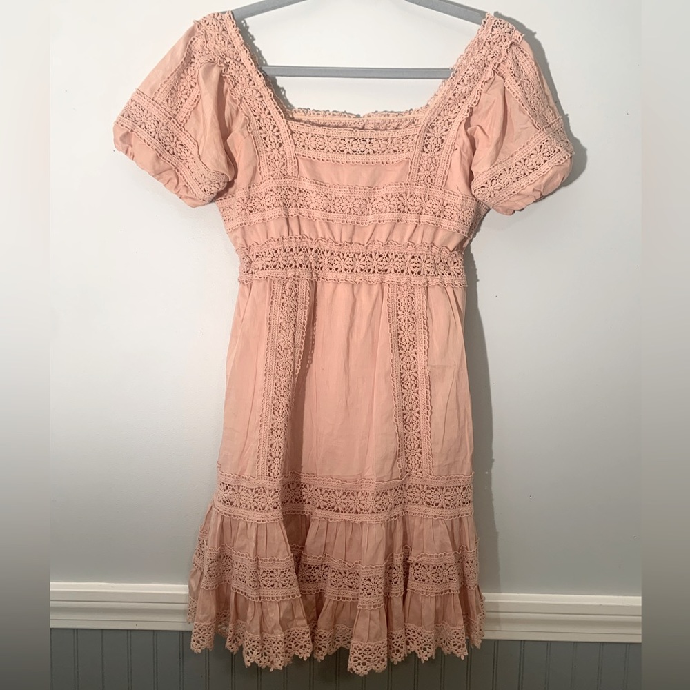 Victoria Secret Lace Pale Pink Size‎ 4 Mini Dress. Cottage Core!